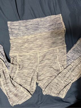 2 Pack High-Waist Marled Leggings in Grey and Blue